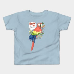 Hungry Scarlet Macaw Kids T-Shirt